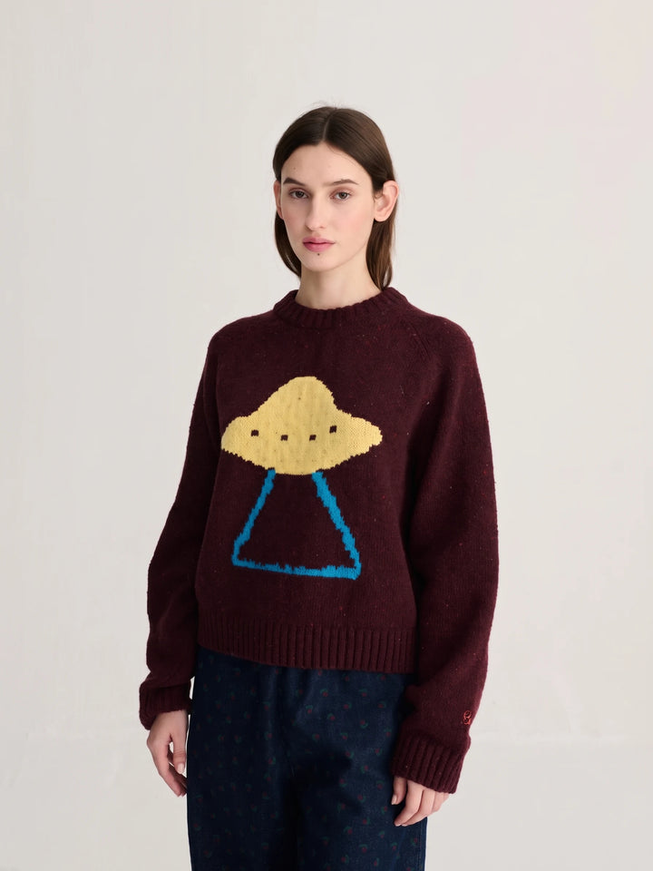 Pixel Abduction jacquard wool blend jumper