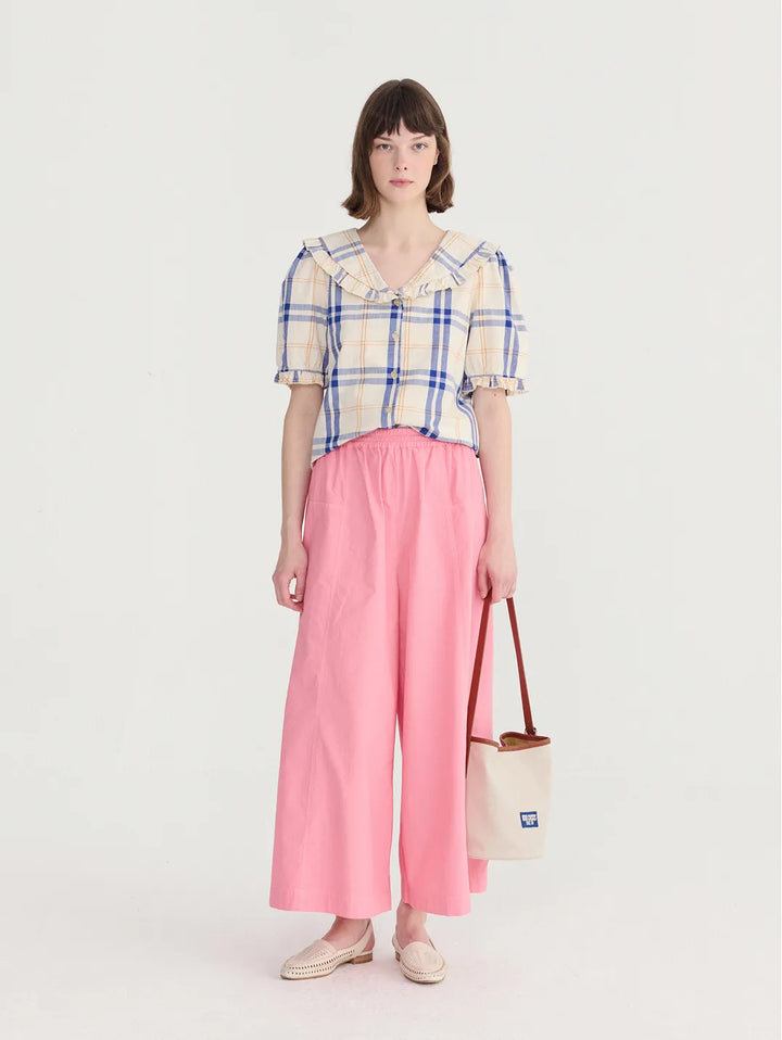 Fun tartan collar shirt