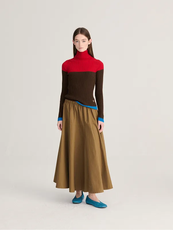 Paper touch evasé skirt