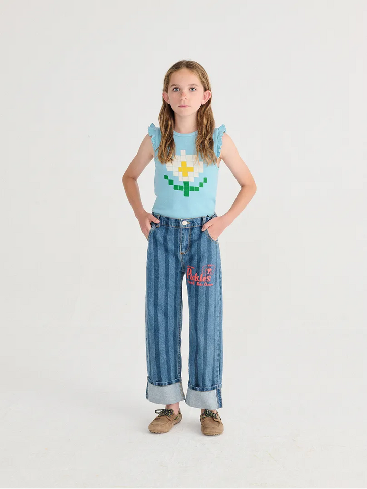 Pixel Daisy ruffled top