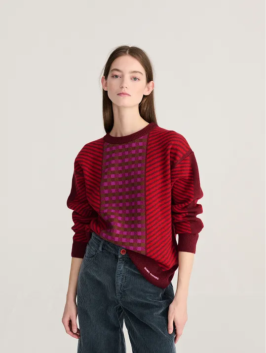 Jacquard wool blend jumper