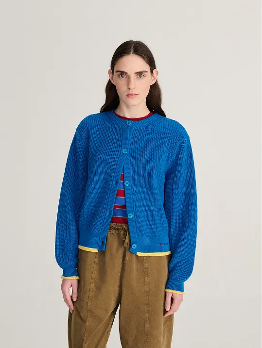 Pearl knitted cotton cardigan