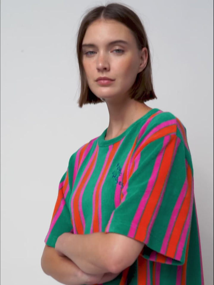 Stripe terry short dress