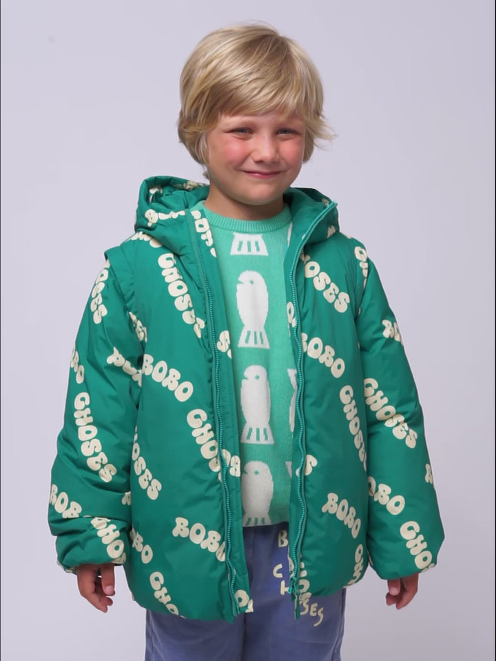 Wavy Bobo Choses all over light padded anorak