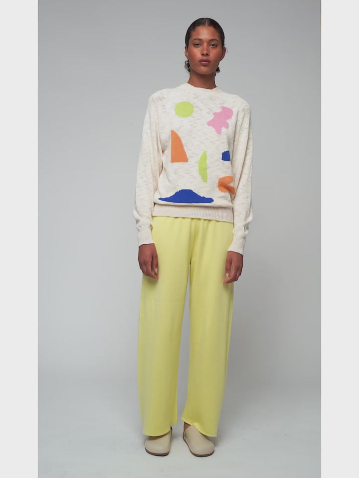 여름 풍경 인타르시아 스웨터