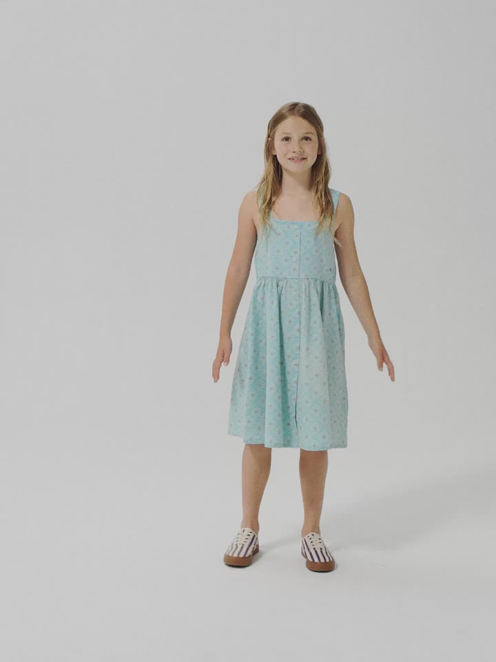 Daisy Mosaic all over woven dress