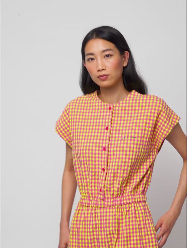 Vichy relaxed jumpsuit