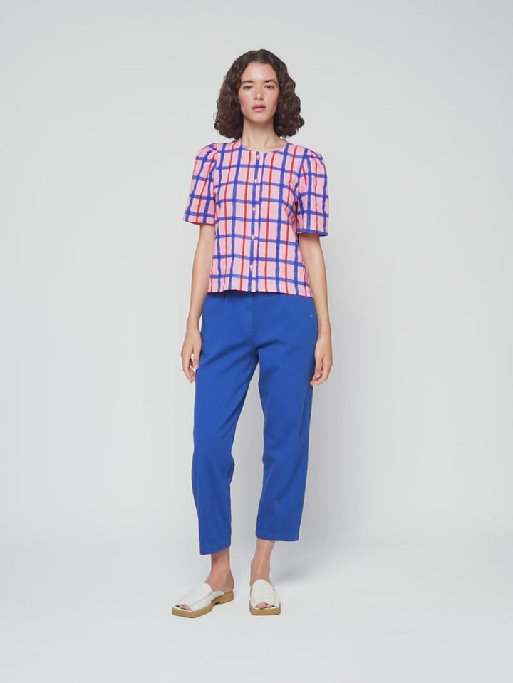 Multicolored check print shirt