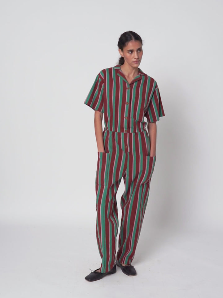 Washed cotton overall