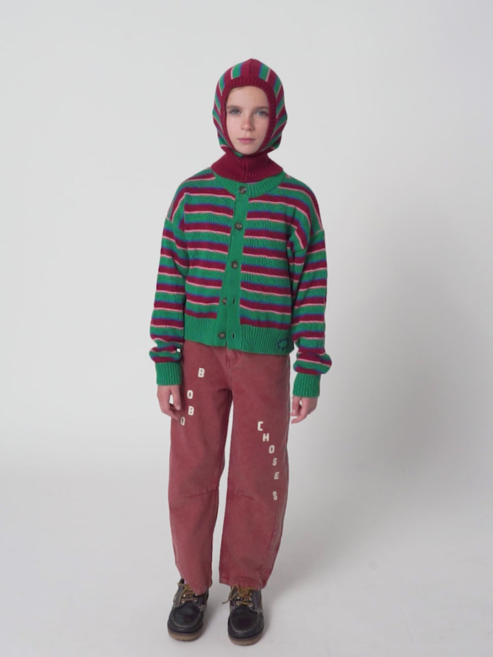 Tic Tac Toe striped cardigan