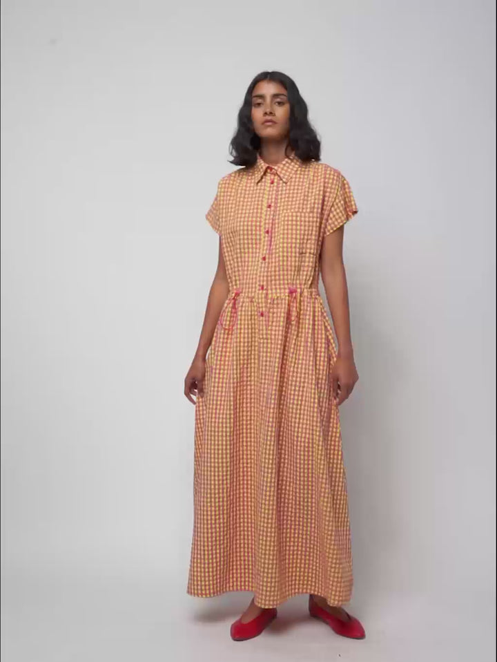 Vichy shirt dress