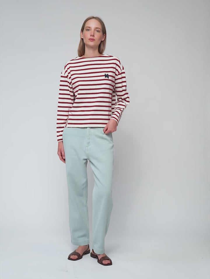 Stripes loose long sleeve t-shirt