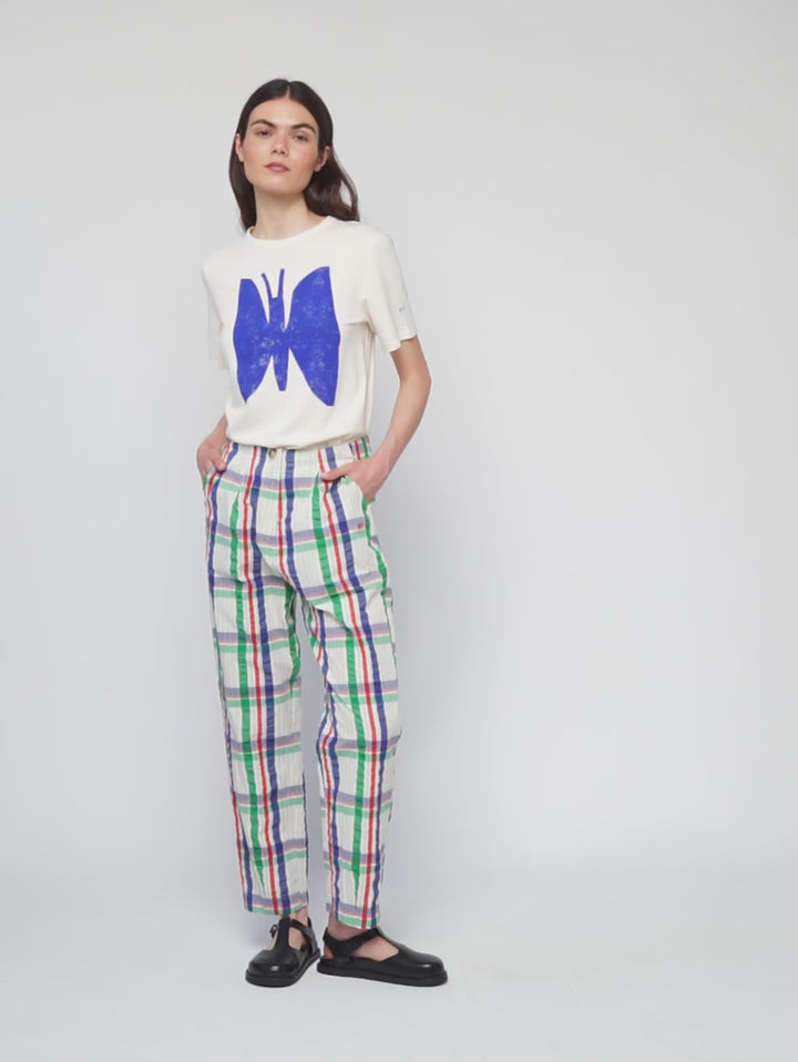 체크 코쿤 팬츠