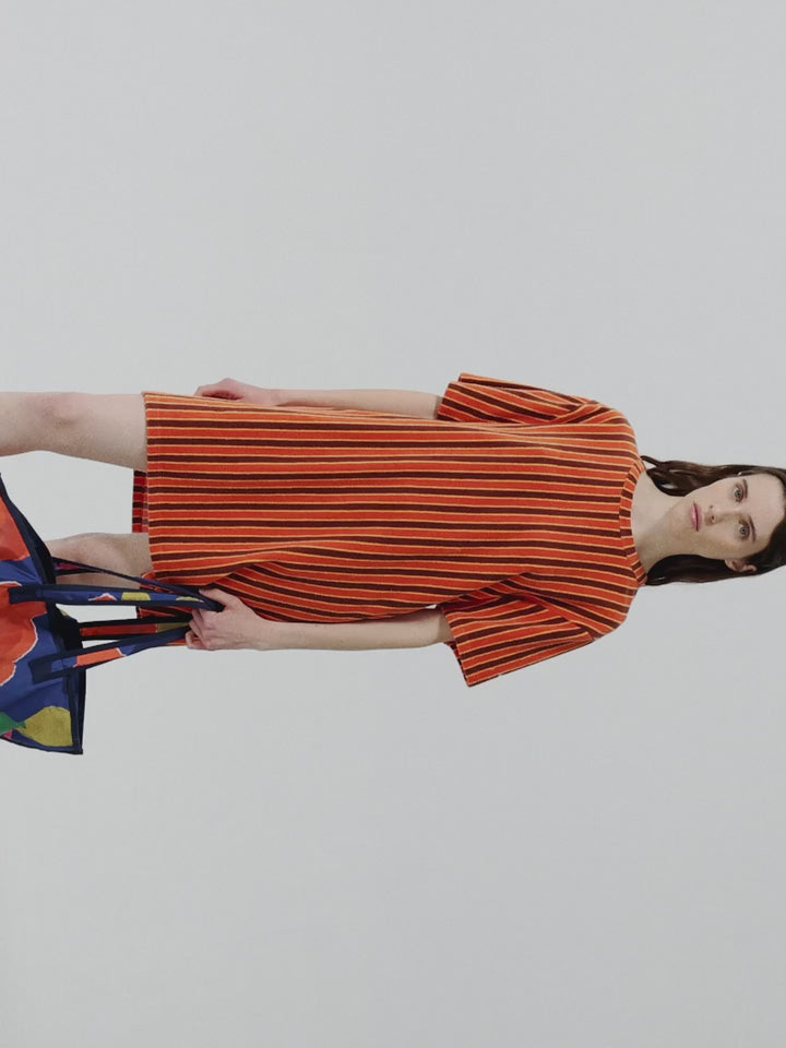 Striped terry short dress