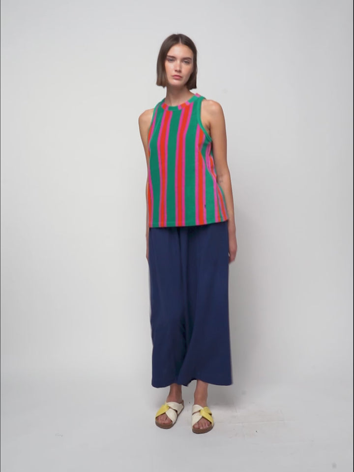 Multicolor Stripes terry tank top