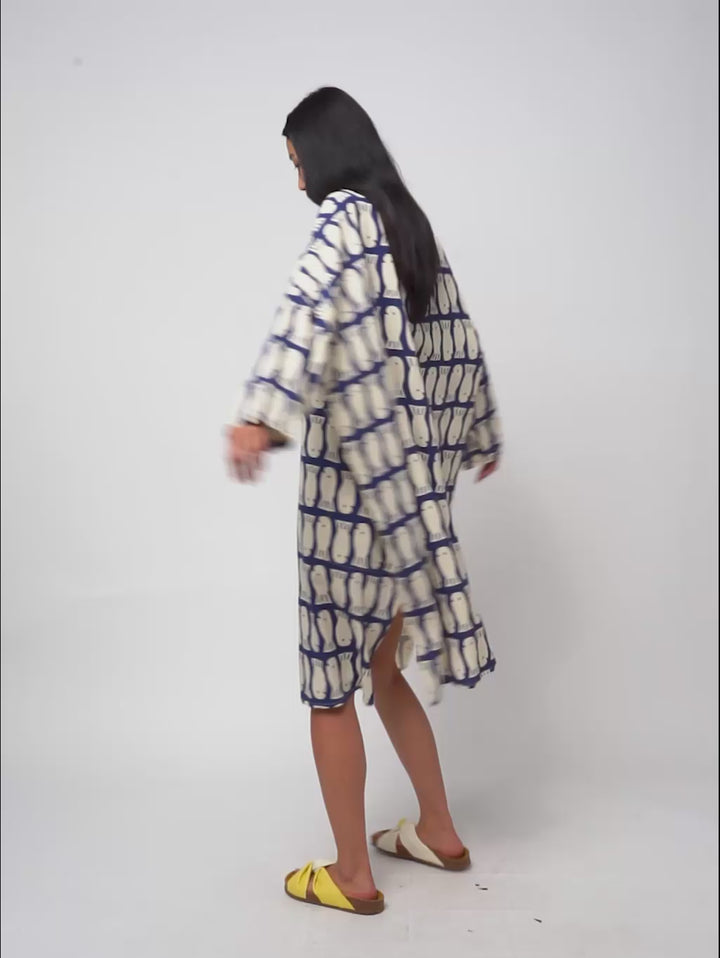 Lucky Fish print viscose tunic dress