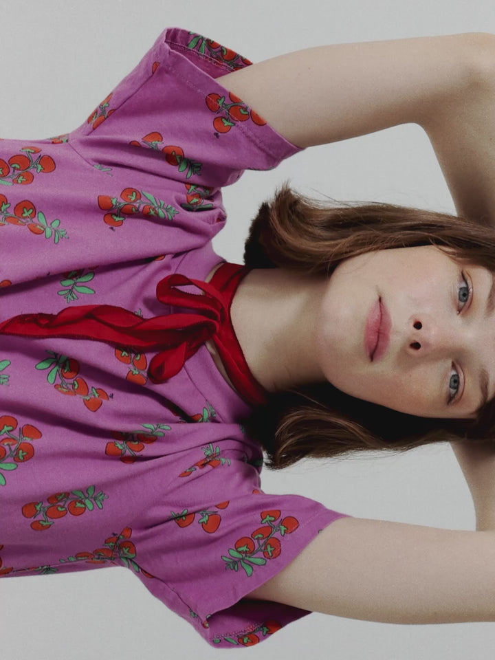 Tailliertes T-Shirt Tomatoes Print