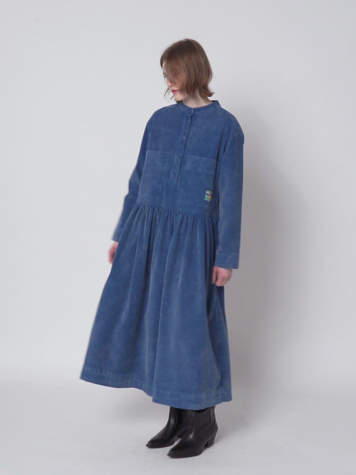 Lässiges Cordkleid Blau