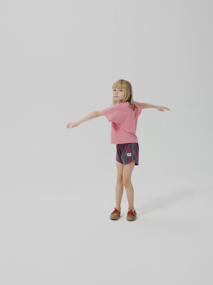 Striped terry cloth shorts