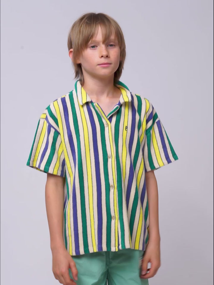 Multicolor Stripes 테리 직물 셔츠