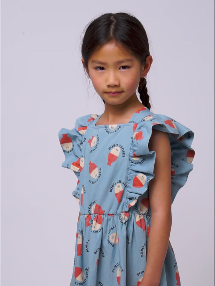 Morning Egg all over ruffle dress