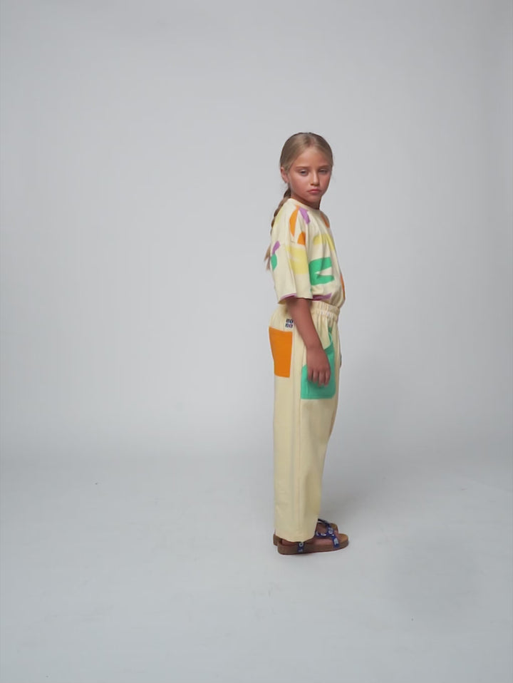 Contrast pockets woven pants