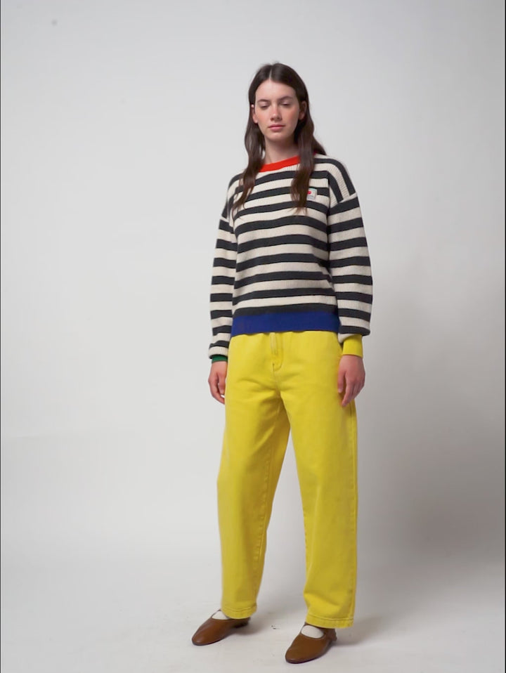 Striped wool blended jumper
