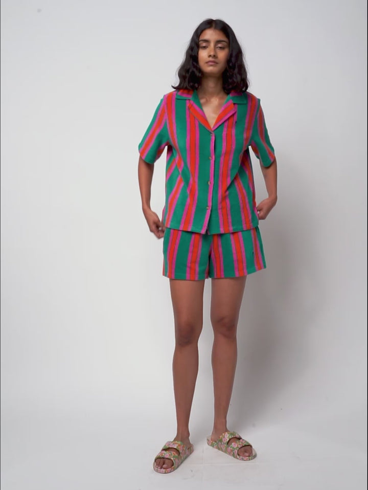 Stripes terry shorts