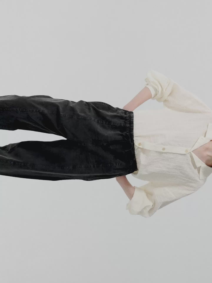 Organic cotton square collar blouse