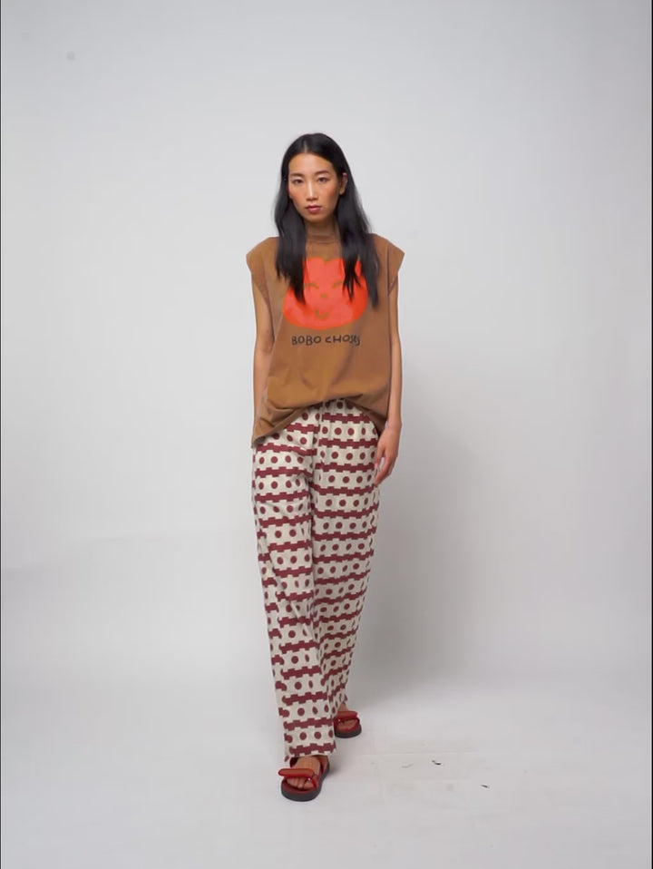 Geometric print wide-leg trousers