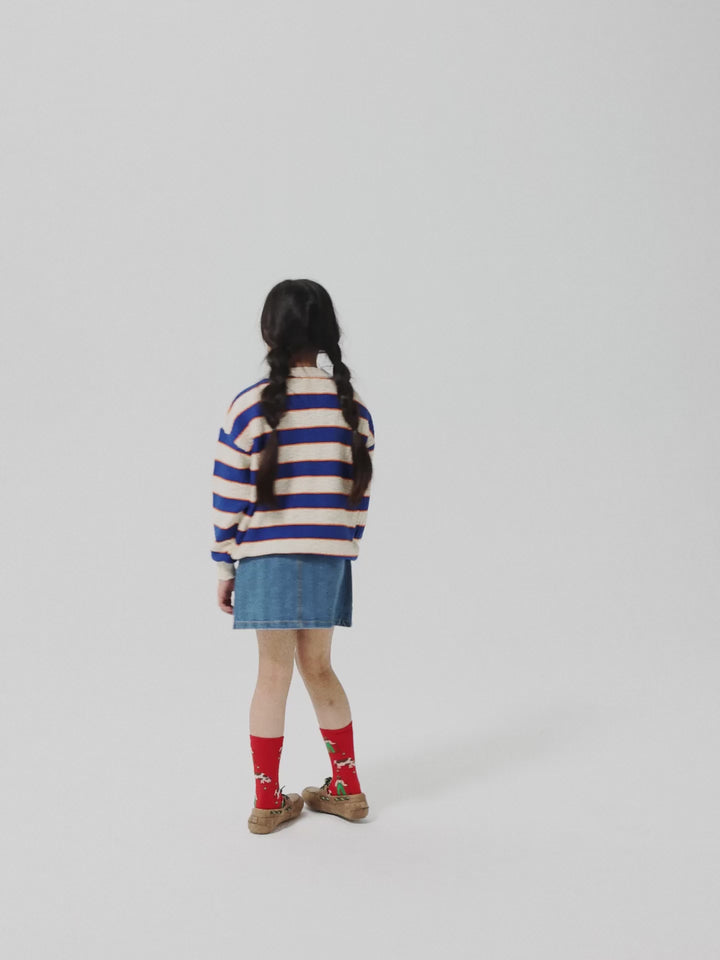 Pickles The Dog Striped denim skirt