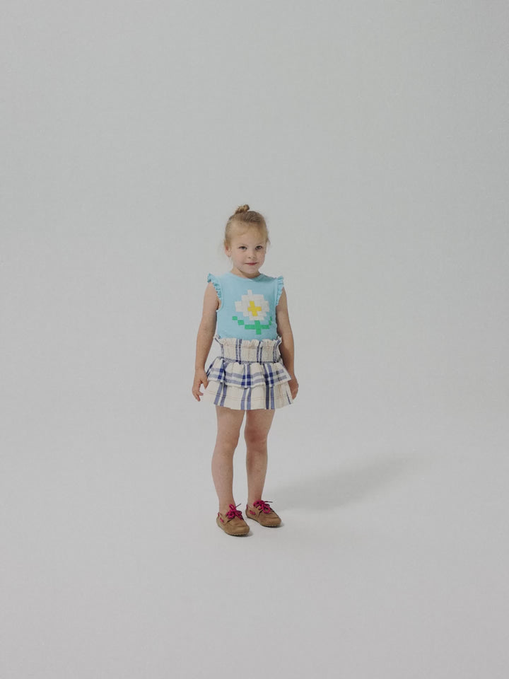 Pixel Daisy ruffled top