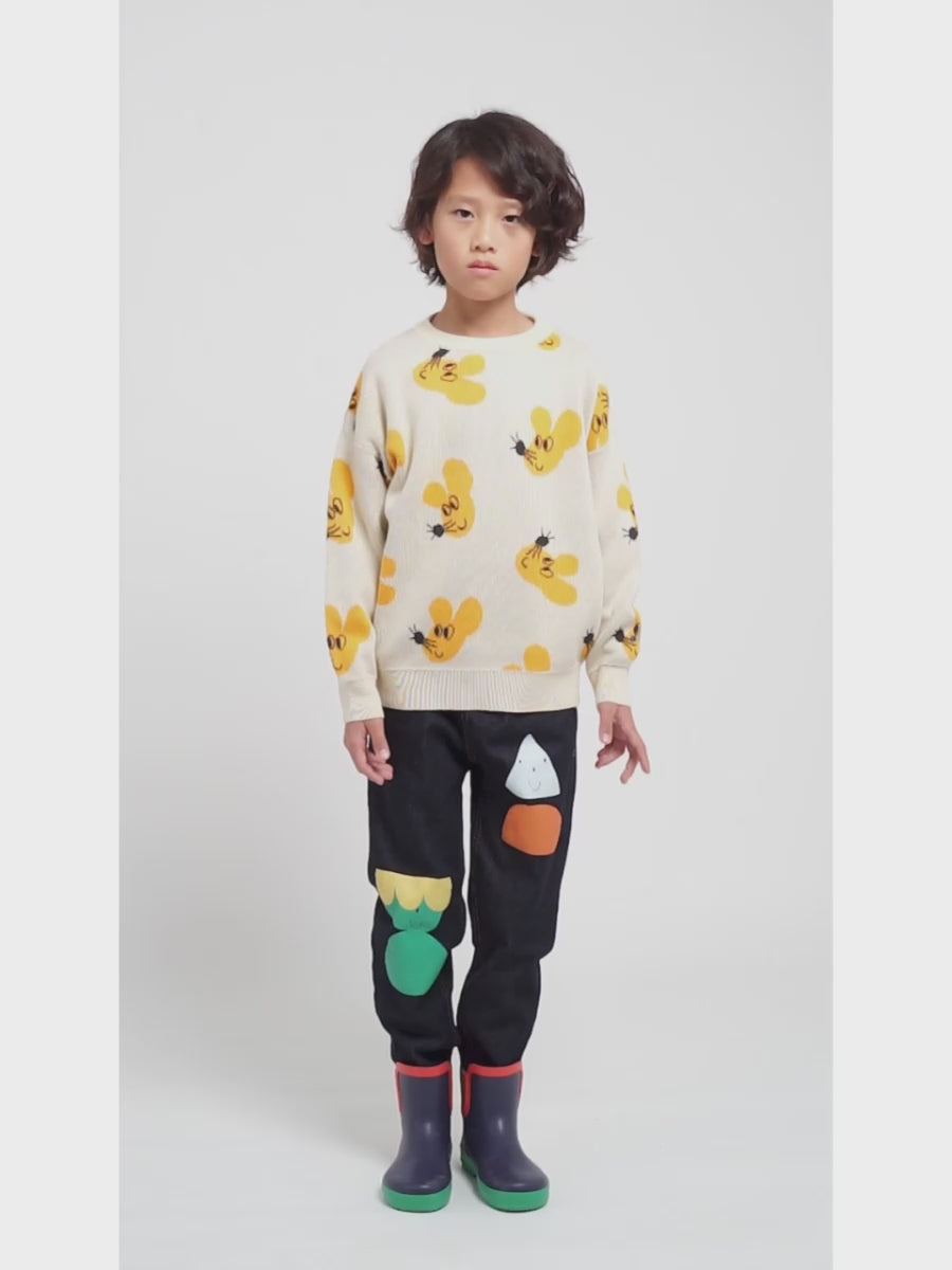 Mouse all over jacquard cotton jumper – Bobo Choses