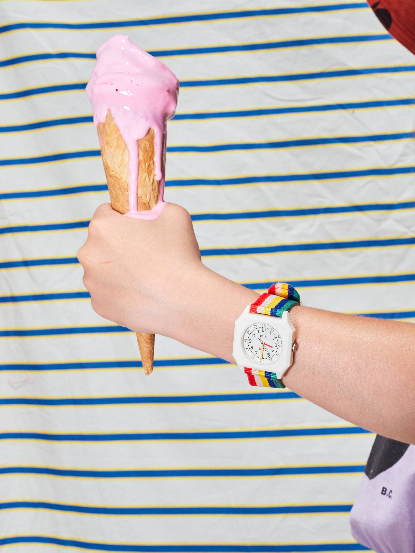Multicolor stripes Bobo Choses x Mini Kyomo watch