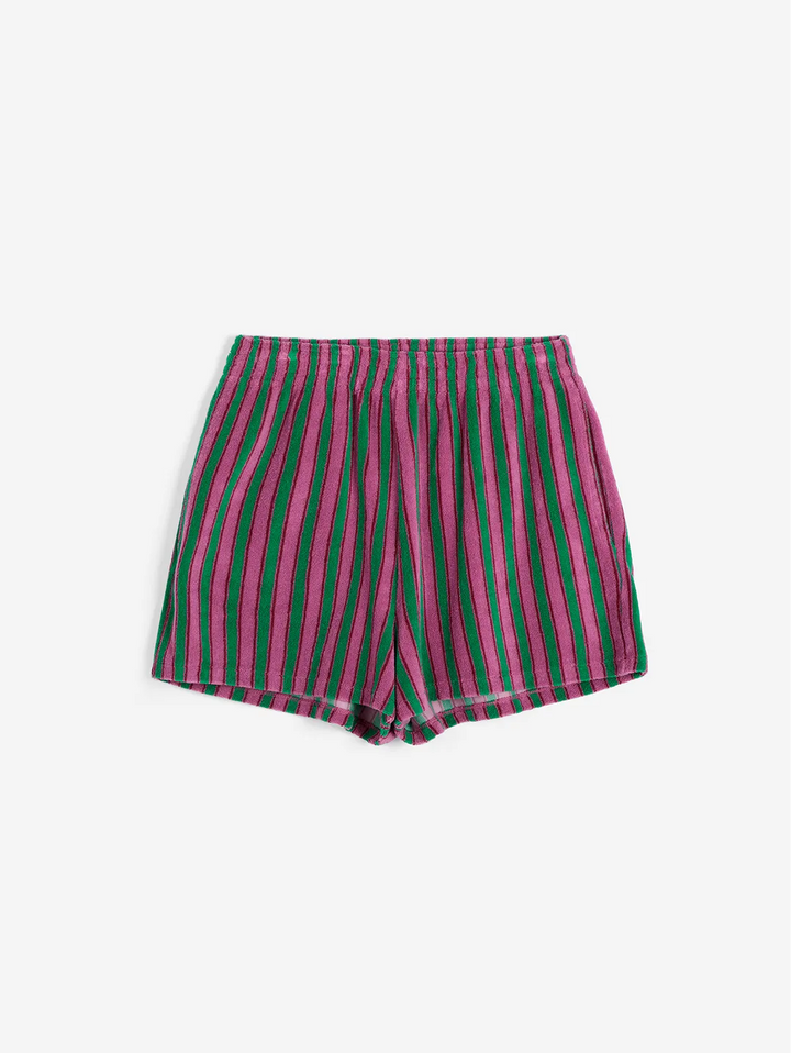 Striped terry shorts