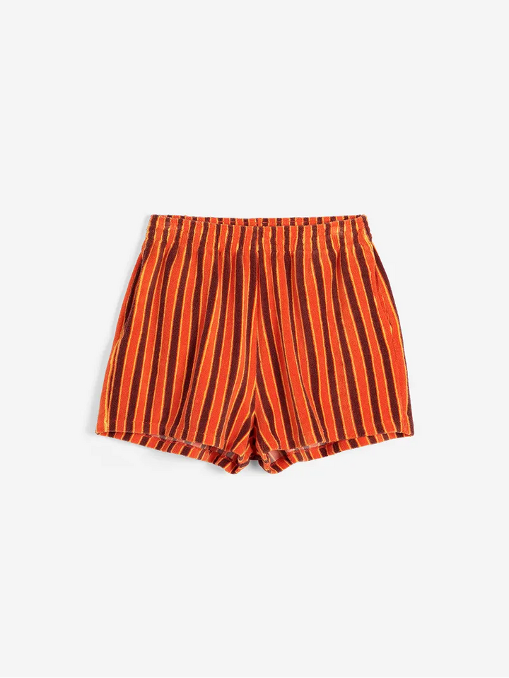 Striped terry shorts