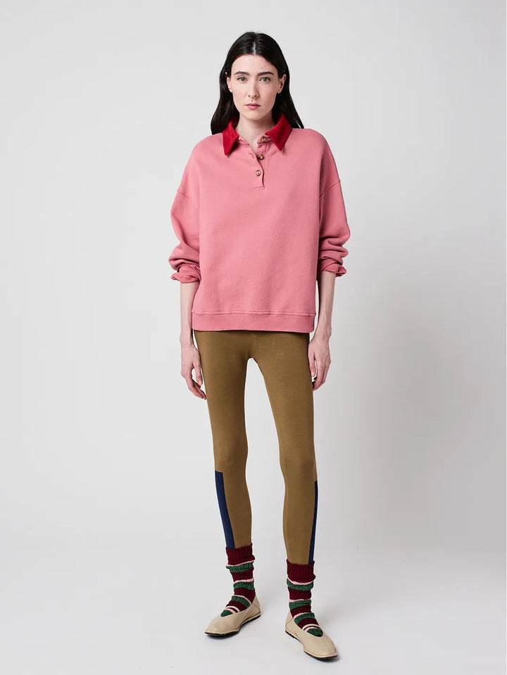 Colour block polo oversize sweatshirt