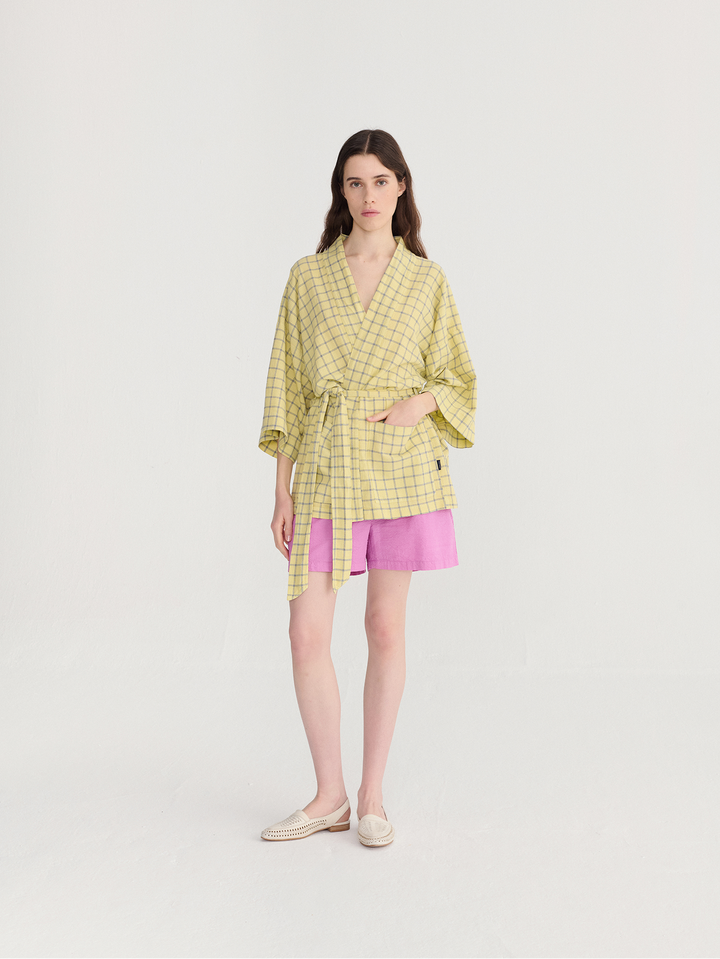 Spicy window bambula crep short kimono