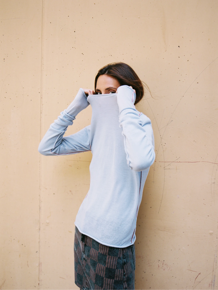 Turtleneck-Strickpullover aus extrafeiner Merinowolle