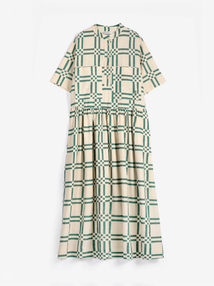 Popeline-Midikleid Squares Allover