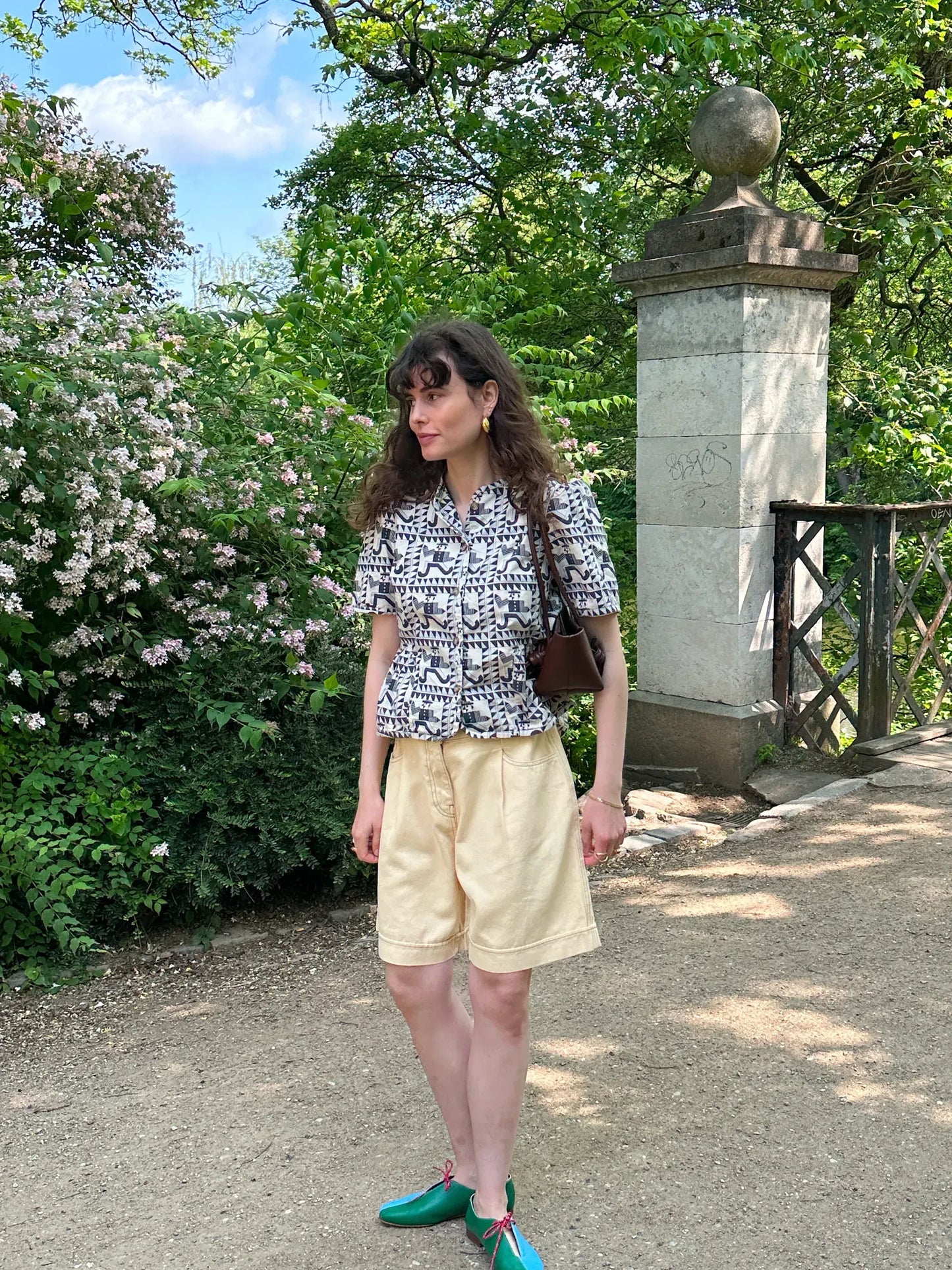 Mr Pencil pattern peplum blouse