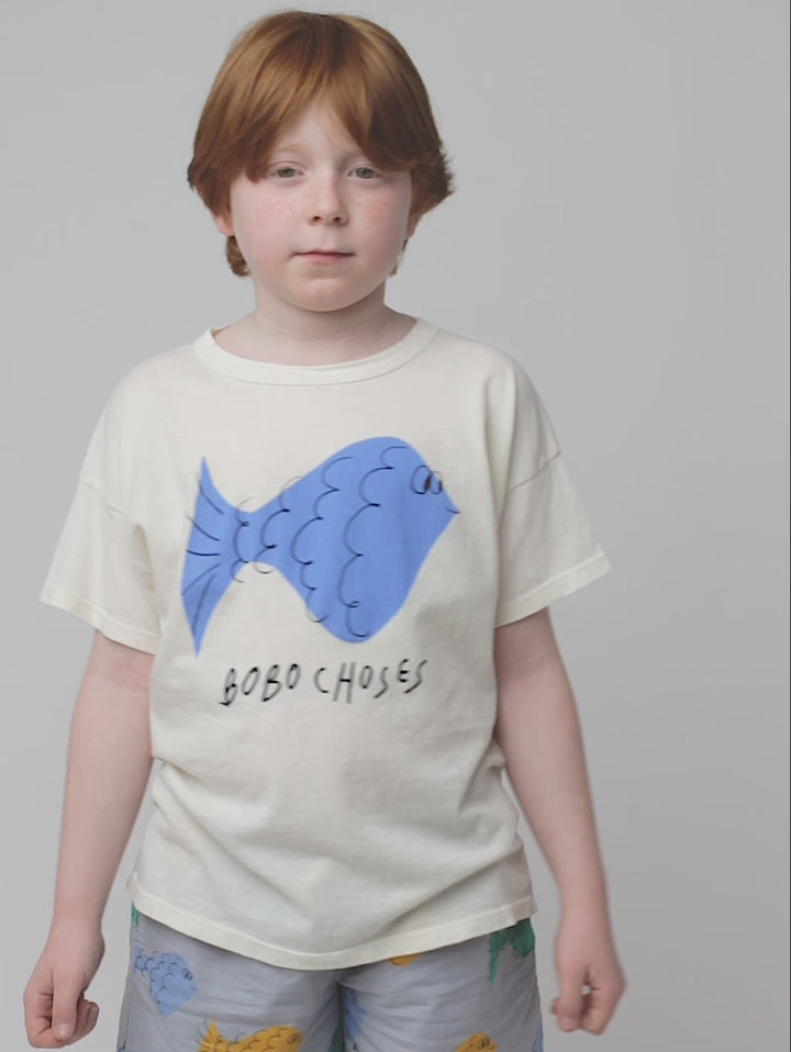 Blue fish short sleeve T-shirt