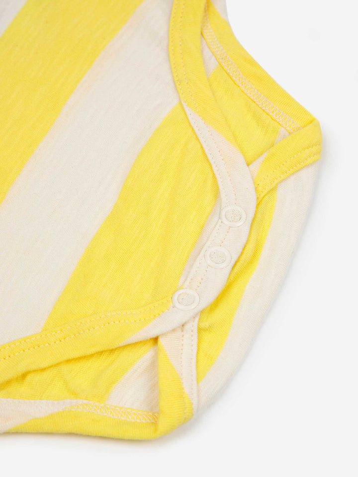 Yellow stripes sleeveless body