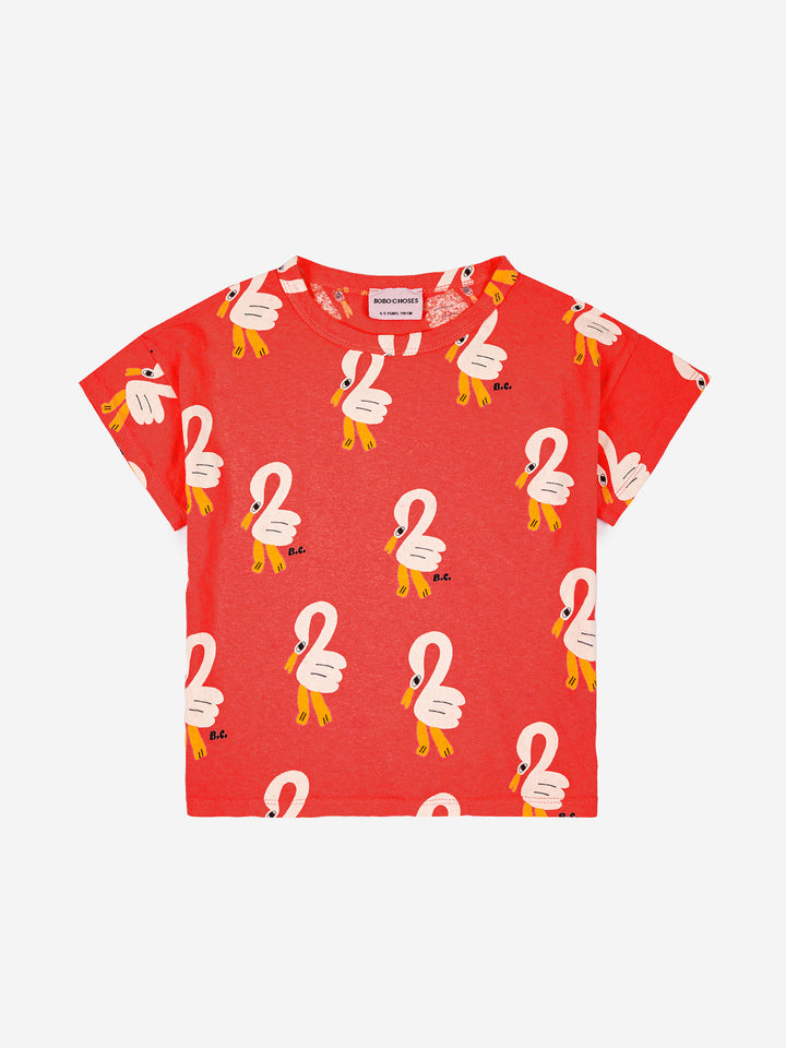 Pelican red all over T-shirt