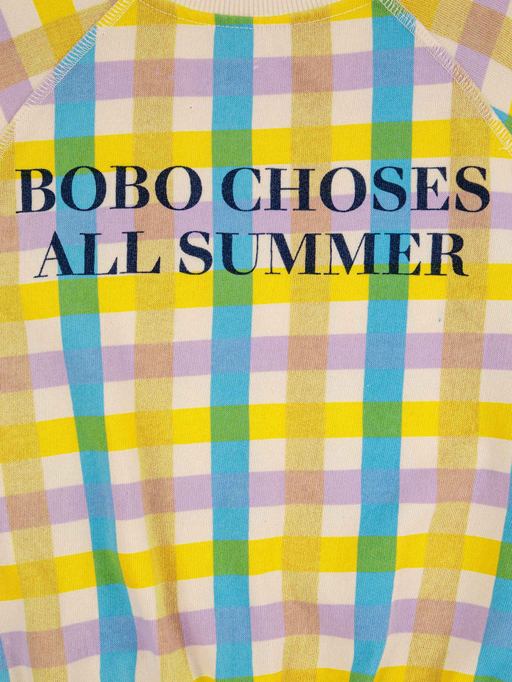 Multicolor check long sleeve sweatshirt