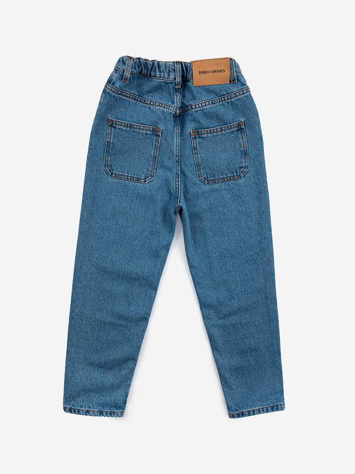 Patch denim pants