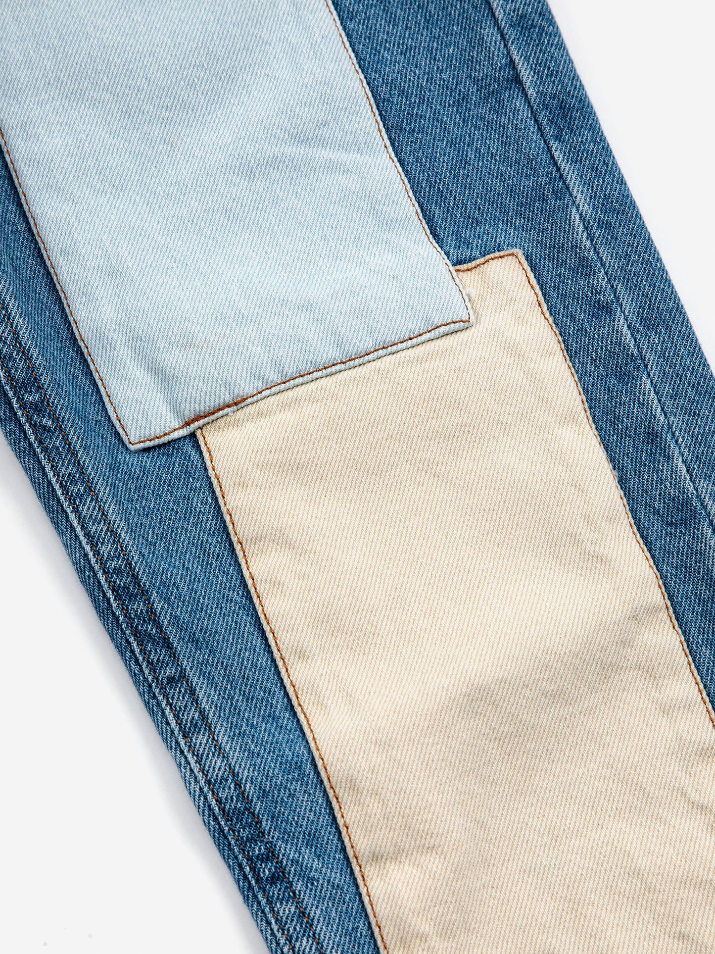 Patch denim pants