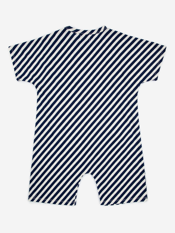 Color patch short sleeve overall