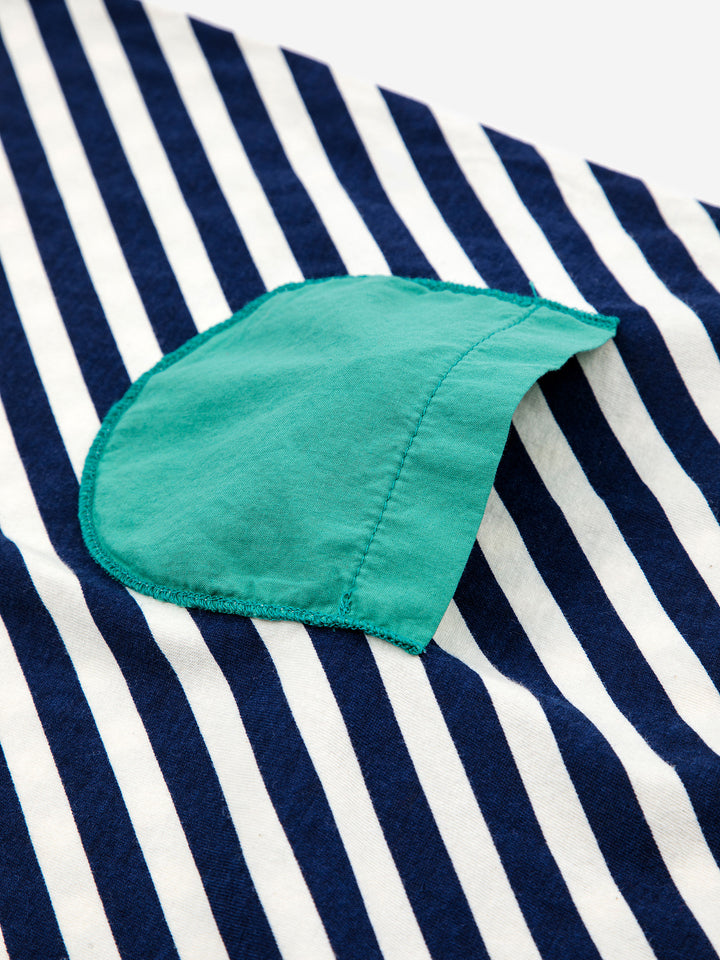 Color patch short sleeve overall