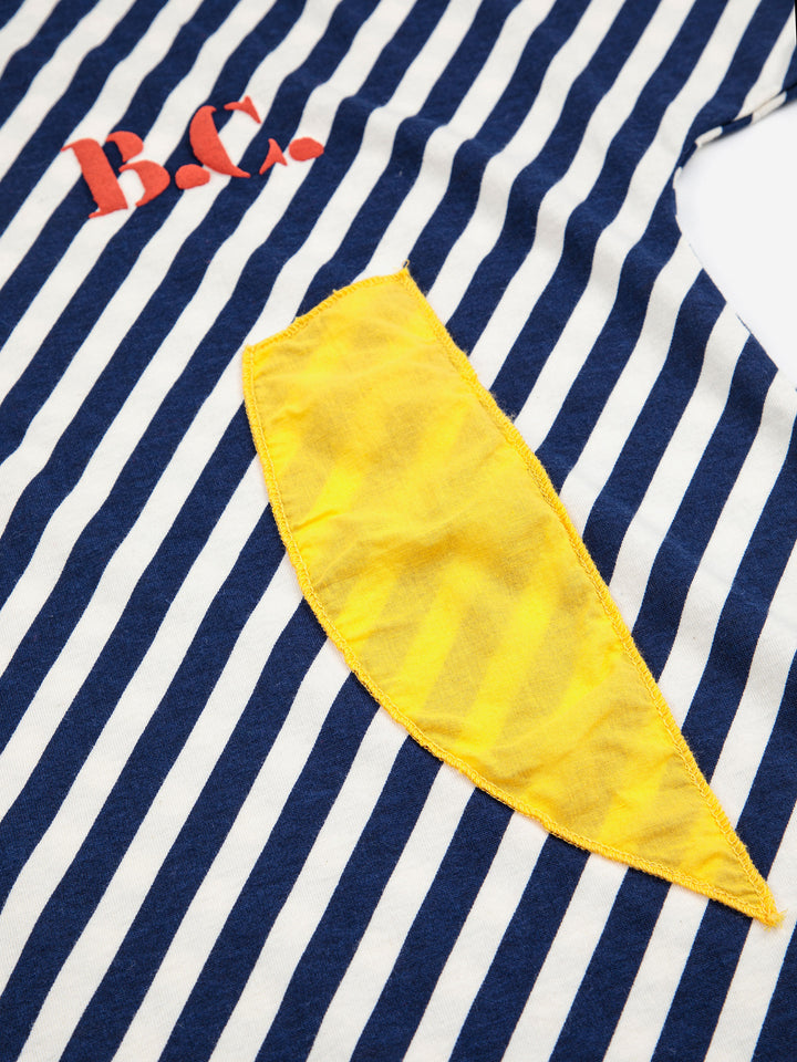 Color patch short sleeve overall